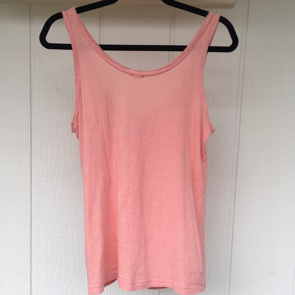🔥3/$25🔥SALE🔥S PEACH J CREW RAW WASHBOARD HEMS ON FRONT TANK TOP - Picture 2 of 6